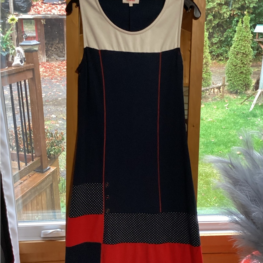 Elegant Navy and Red Women's Dress